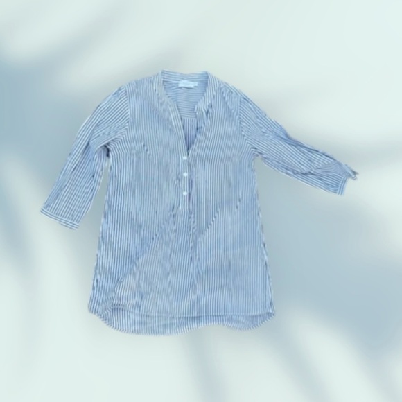 Harshman Tops - Harshman Blue Striped Women's Tunic Size Small